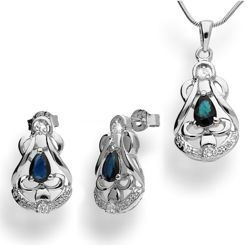 Srebrny komplet naturalny SZAFIR - SREBRO pr. 925