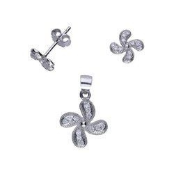 Komplet cyrkonie KWIATUSZKI KWIAT - SREBRO p. 925