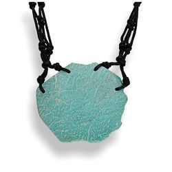 Naszyjnik AMAZONIT na czarnym sznurku - SREBRO 925