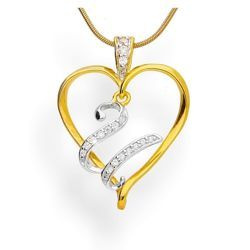 Zawieszka - literka w sercu - U - Srebro pr. 925