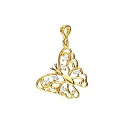 Złota zawieszka z cyrkoniami - MOTYLEK ZŁOTO p 333