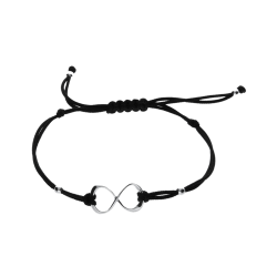 Srebrna bransoletka sznurkowa NIESKOŃCZONOŚĆ pr925