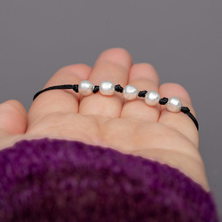 Bransoletka sznurkowa SWAROVSKI PERŁY - pr. 925