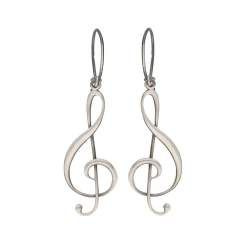 Srebrne kolczyki - klucz wiolinowy - SREBRO p. 925
