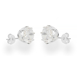 Srebrne kolczyki sztyfty z cyrkoniami 9mm pr. 925