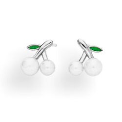 Srebrne kolczyki sztyfty PERŁA - SREBRO p. 925