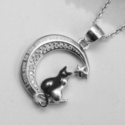 Srebrny naszyjnk KOT KOTKI + napis - SREBRO 925 