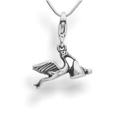 Srebrna zawieszka - charms - BOCIAN pr. 925