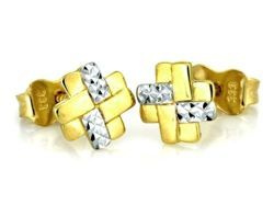 Piękne złote kolczyki - KRZYŻYK - złoto pr. 333