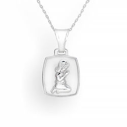 Srebrna zawieszka medalik MODLĄCA SIĘ DZIEWCZYNKA