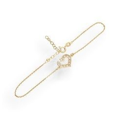 Srebrna bransoletka SERCE - SREBRO p 925 POZŁACANE