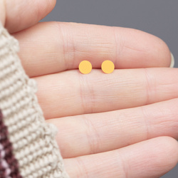 SZTZ-261 Srebrne kolczyki KOŁA 5mm 925 POZŁACANE