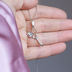Srebrny charms z Crystals from Swarovski - NOŻYCE