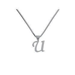 Srebrna zawieszka - ALFABET - U - Literka pr. 925