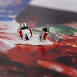 Srebrne kolczyki sztyfty BIEDRONKA BIEDRONKI p 925