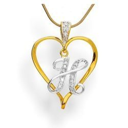 Zawieszka - literka w sercu - H - Srebro pr. 925