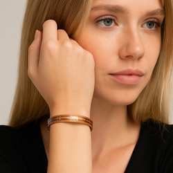 Bransoletka z miedzi miedziana magnetyczna KRZYŻ 