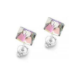 Srebrne sztyfty whit Swarovski 4 mm - SREBRO p 925