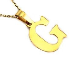 Złota zawieszka literka G pr. 585 CHRZEST KOMUNIA