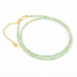 Naszyjnik naturalny AWENTURYN - srebro 925 złocone