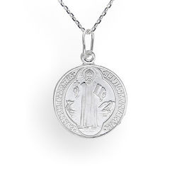 Wisiorek dwustronny medalik św. BENEDYKT - SREBRO