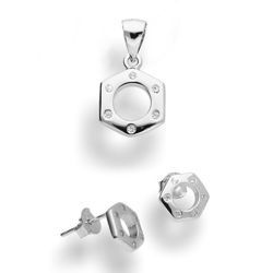 Srebrny komplet HEKSAGON - SREBRO pr. 925