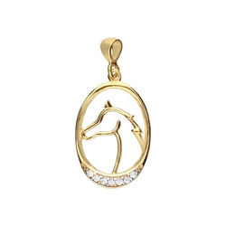 Złota zawieszka z cyrkoniami KOŃ - ZŁOTO pr. 333