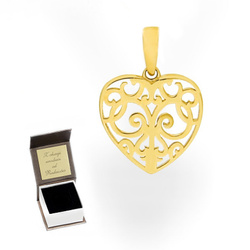 Złota zawieszka SERCE - ZŁOTO pr. 585