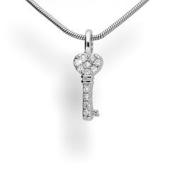 Srebrna zawieszka cyrkonie KLUCZ KLUCZYK - pr. 925