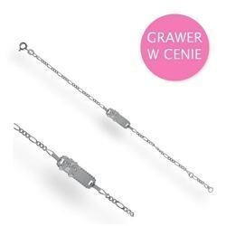 Srebrna bransoletka - Miś - Grawer GRATIS