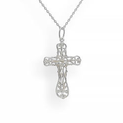 Srebrna wisiorek ażurowy KRZYŻ - SREBRO pr. 925