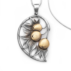 Srebrne zawieszka duża JARZĘBINA SREBRO rękodzieło