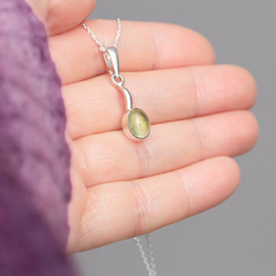 Srebrny naszyjnik naturalny PREHNIT - srebro 925 