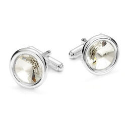 Spinki do mankietów - kryształki Swarovski SREBRO