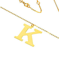 Złoty naszyjnik LITERKA K alfabet - ZŁOTO pr. 585