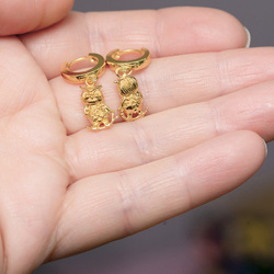 Srebrne kolczyki SOWA 3D - SREBRO p. 925 POZŁOCONE