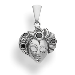 Srebrna zawieszka cyrkonie MASKA WENECKA - pr. 925