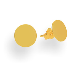 SZTZ-264 Srebrne kolczyki KOŁA 10mm 925 POZŁACANE