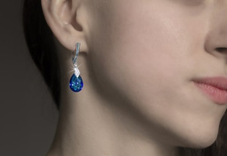 Kolczyki krople Swarovski srebro pr. 925 - KOLORY