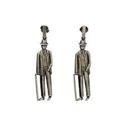 Srebrne kolczyki sztyfty pan elegancik - srebro