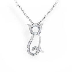 Srebrny naszyjnk KOT KOTEK - SREBRO p. 925 rod