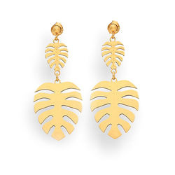 Srebrne kolczyki LIŚĆ - MONSTERA - SREBRO pr. 925