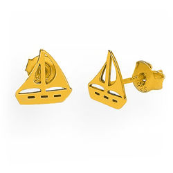 Srebrne kolczyki ŻAGLÓWKA - SREBRO  925 POZŁACANE