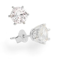 Srebrny kolczyk męski cyrkonia 6mm - SREBRO p. 925