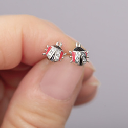 Srebrne kolczyki sztyfty BIEDRONKA BIEDRONKI p 925