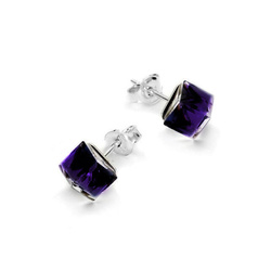 Srebrne sztyfty whit Swarovski 4 mm - SREBRO p 925