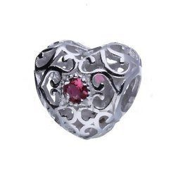 Srebrny beads - koralik modułowy - SERCE - pr. 925