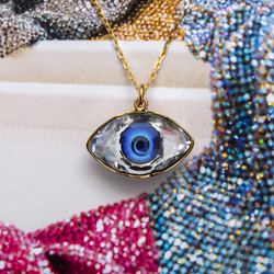 Srebrny naszyjnik OKO SWAROVSKI -  SREBRO ZŁOCONE