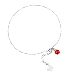 Branoletka na nogę BIEDRONKA MOTYLEK - SREBRO 925