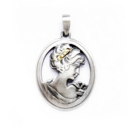 Srebrna zawieszka Dama Kameliowa KAMEA - SREBRO